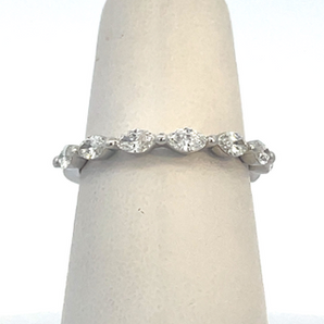 14K White Gold East West Marquise Diamond Band