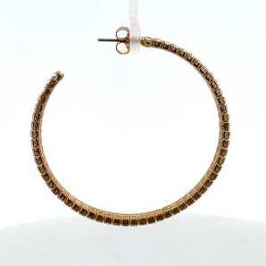 Gold Plated Medium Cubic Zirconia Hoop Earrings