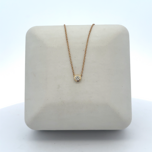 10k Yellow Gold Bezel Set Diamond Necklace