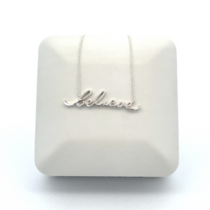 Sterling Silver "believe" Necklace