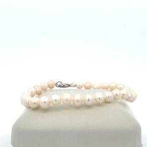 Sterling Silver Simulated Pearl Bracelet