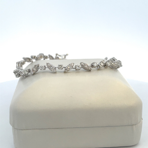 14K White Diamond Bracelet  CTW:  3.69