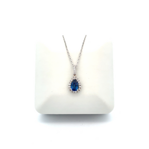 Lady's 14k White Gold Sapphire Necklace