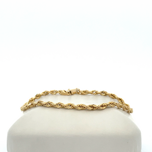 14k Yellow Gold Rope Chain Bracelet