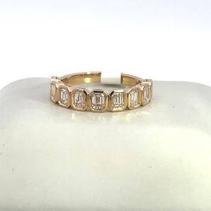 Lady's 14k Yellow Gold Band with 1.35ctw Emerald Diamonds