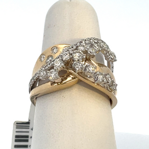 14K Yellow and White Diamond Fashion Ring  CTW: 1.19