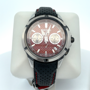 Black SEIKO Watch with Red Dial