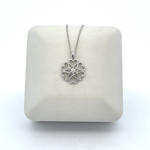 Sterling Silver Round Heart Necklace