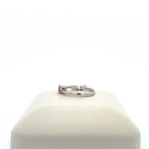 14k White Gold Peach Sapphire Ring