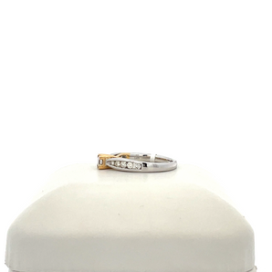 14k White and Yellow Gold Engagement Ring with Princess Center
