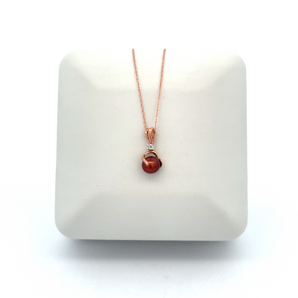 Lady's 14k Rose Gold Chocolate Pearl Necklace