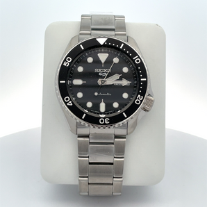Silver SEIKO Watch with Black Dial