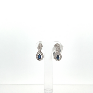 10k White Gold Sapphire Earrings