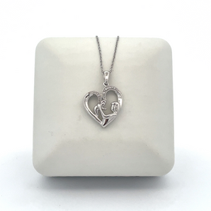 Sterling Silver Mother and Child Necklace