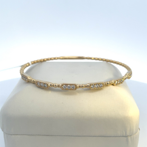 14K Yellow Gold Diamond Bangle Bracelet  CTW:  .57