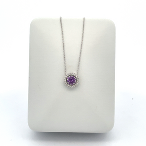 14k White Gold Amethyst Necklace