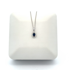 Lady's 10k White Gold Sapphire Necklace