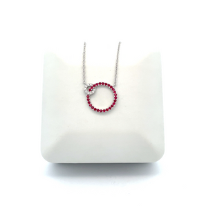 Lady's 14k White Gold Ruby Necklace