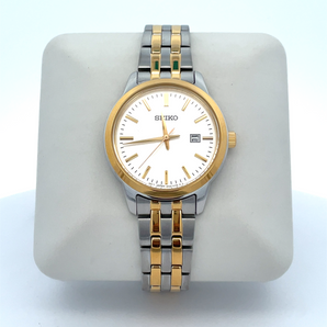 Women's Two Tone Watch with White Dial