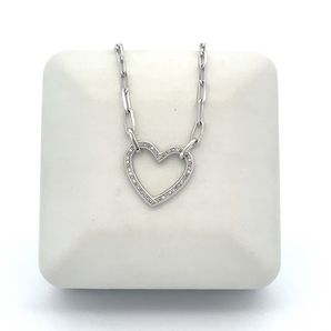 Sterling Silver Paperclip Heart Necklace