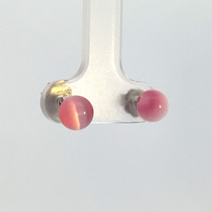 Sterling Silver 6MM Optic Pink Stud Earrings