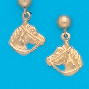 Gold Plated Dangling Horse Earrings