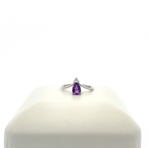 14k White Gold Amethyst Ring