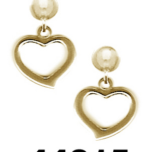 Gold Plated Open Heart Dangling Earrings