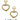 Gold Plated Open Heart Dangling Earrings