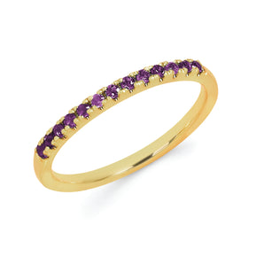 Amethyst Stackable Birthstone Band In 14KT Yellow Gold