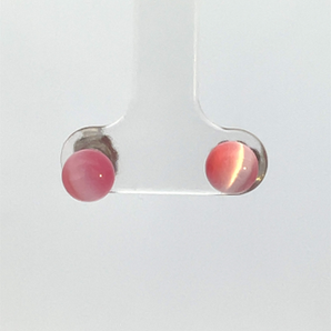 Sterling Silver 6MM Optic Pink Stud Earrings