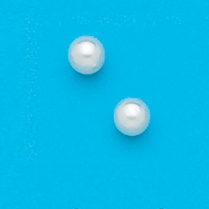 Sterling Silver 5MM Simulated Pearl Stud Earrings