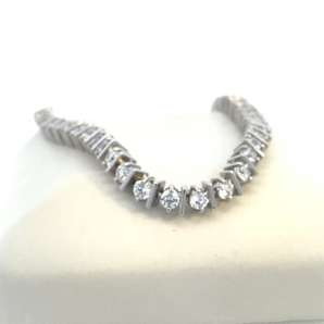 Sterling Silver Bar Tennis Bracelet with Clear CZ's