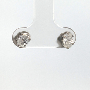 Sterling Silver 6X4MM Oval CZ Stud Earrings
