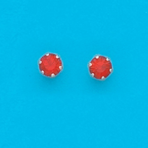 Sterling Silver July 4MM Stud Earrings