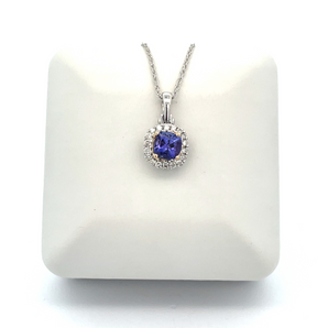 14k White Gold Tanzanite Necklace