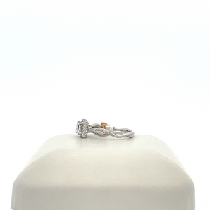 14k White Gold Engagement Ring with Princess Center