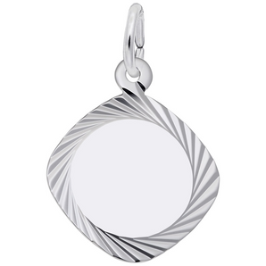 Small Square Diamond Faceted Disc Charm