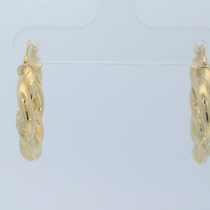 14K Yellow Gold Twisted Hoop Earrings