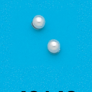 Sterling Silver 4MM Simulated Pearl Stud Earrings