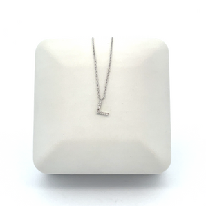 Block 'L' Initial Diamond Pendant