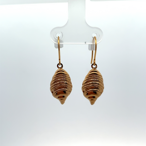 Gold Plated Spiral Shell Dangling Earrings