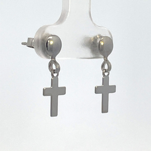 Sterling Silver Dangling Cross Earrings