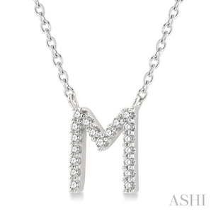 Lady's 10k White Gold M Necklace