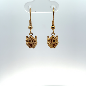 Gold Plated Frog Fishhook Earrings
