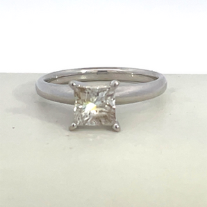 14K White Gold Princess Cut Diamond Engagement Ring