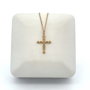 14k Yellow Gold Twisted Cross Charm