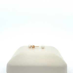 Lady's 14k Yellow Gold Pearl Earrings