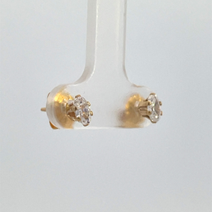 Gold Plated 5X3MM Oval White CZ Studs