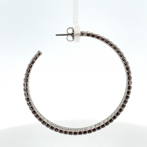 Sterling Silver Large Cubic Zirconia Hoop Earrings